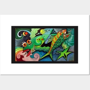 Fish Abstract Posters and Art